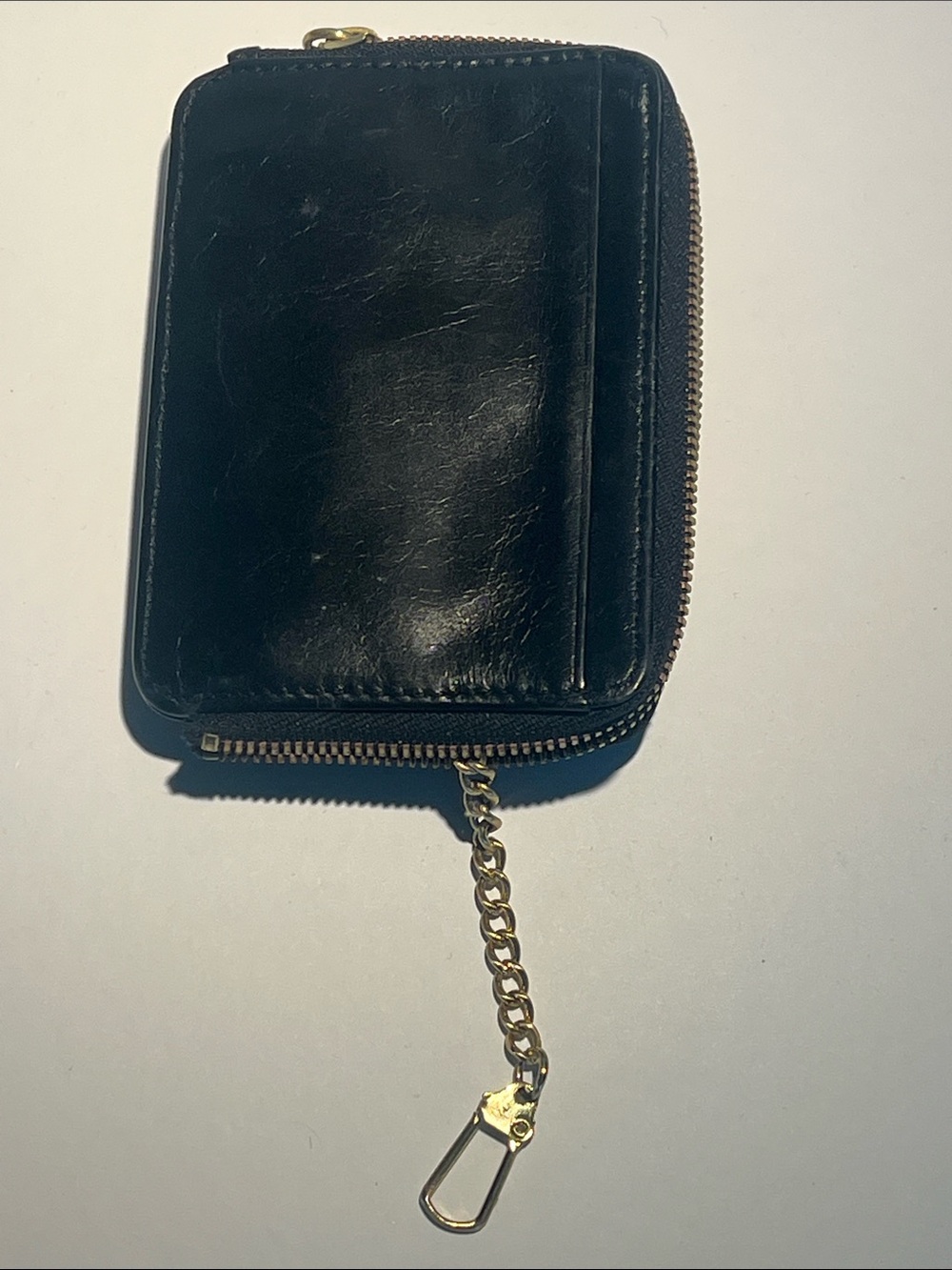 HOBO Black Leather Zip Wallet with Gold Hardware Key Holder Soft Genuine Leather - Picture 7 of 16